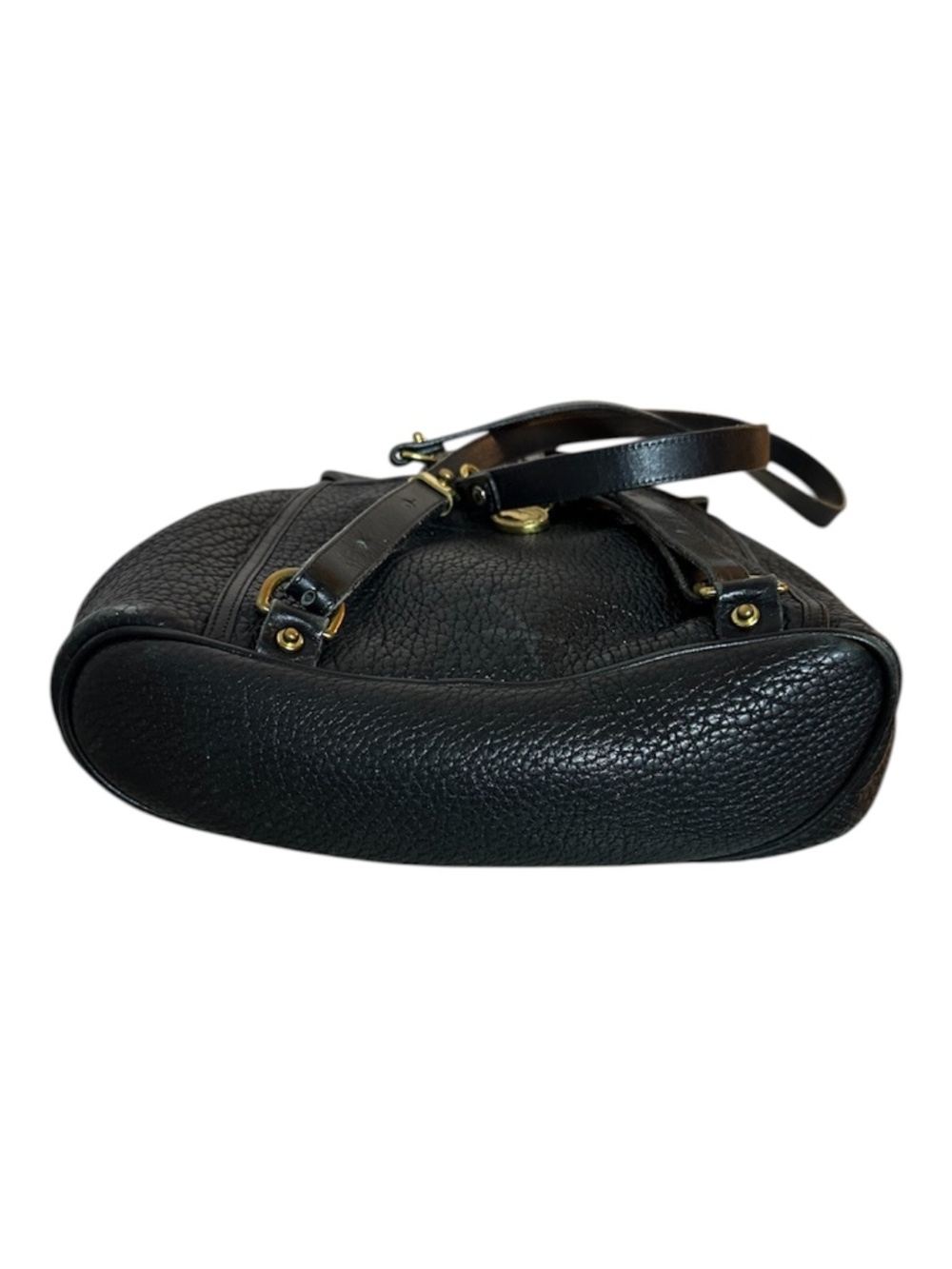 Dooney & Bourke Black Leather Backpack Pebbled Drawstring Tassel Bag - Picture 5 of 7